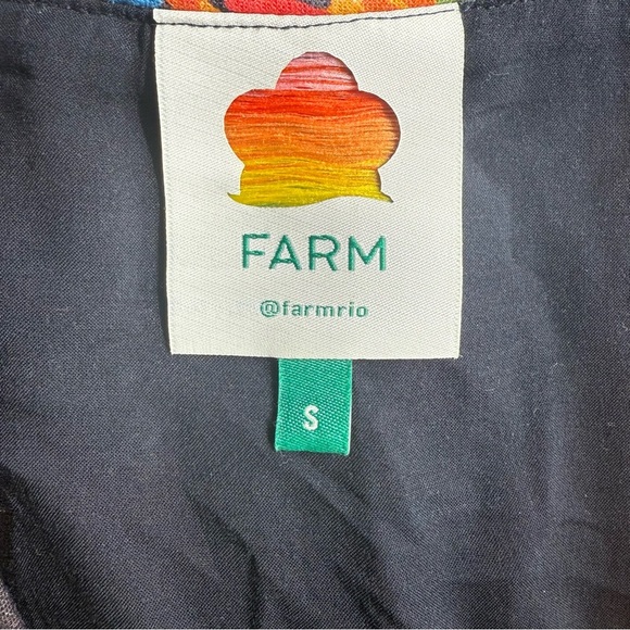 Farm Rio Pink Black Spring Bananas Dress Size Small - Picture 9 of 16